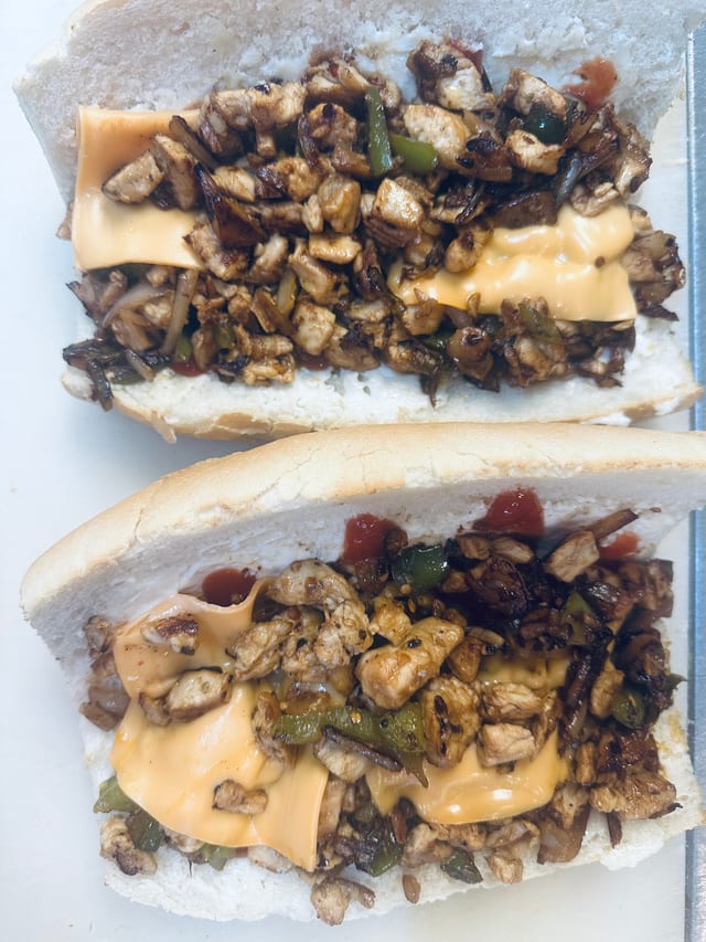 Philly Chicken Cheesesteak Sandwich.