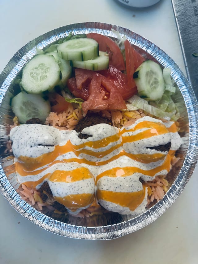 Falafel Gyro Platter.
